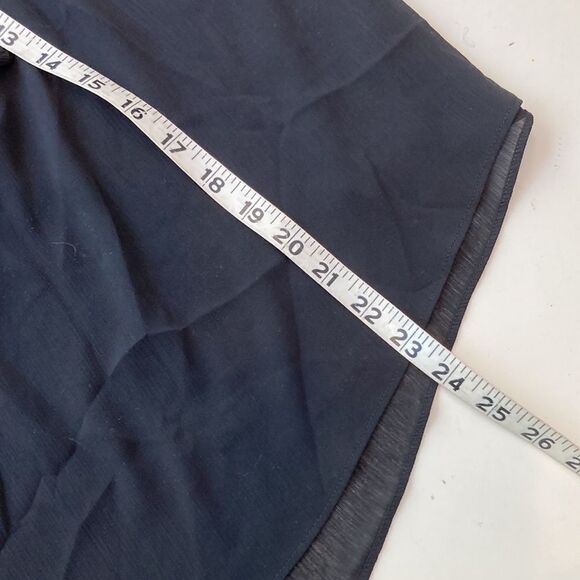 NWT Ann Taylor, black poncho / ruffle top chiffon type fabric. Size small - Picture 7 of 8